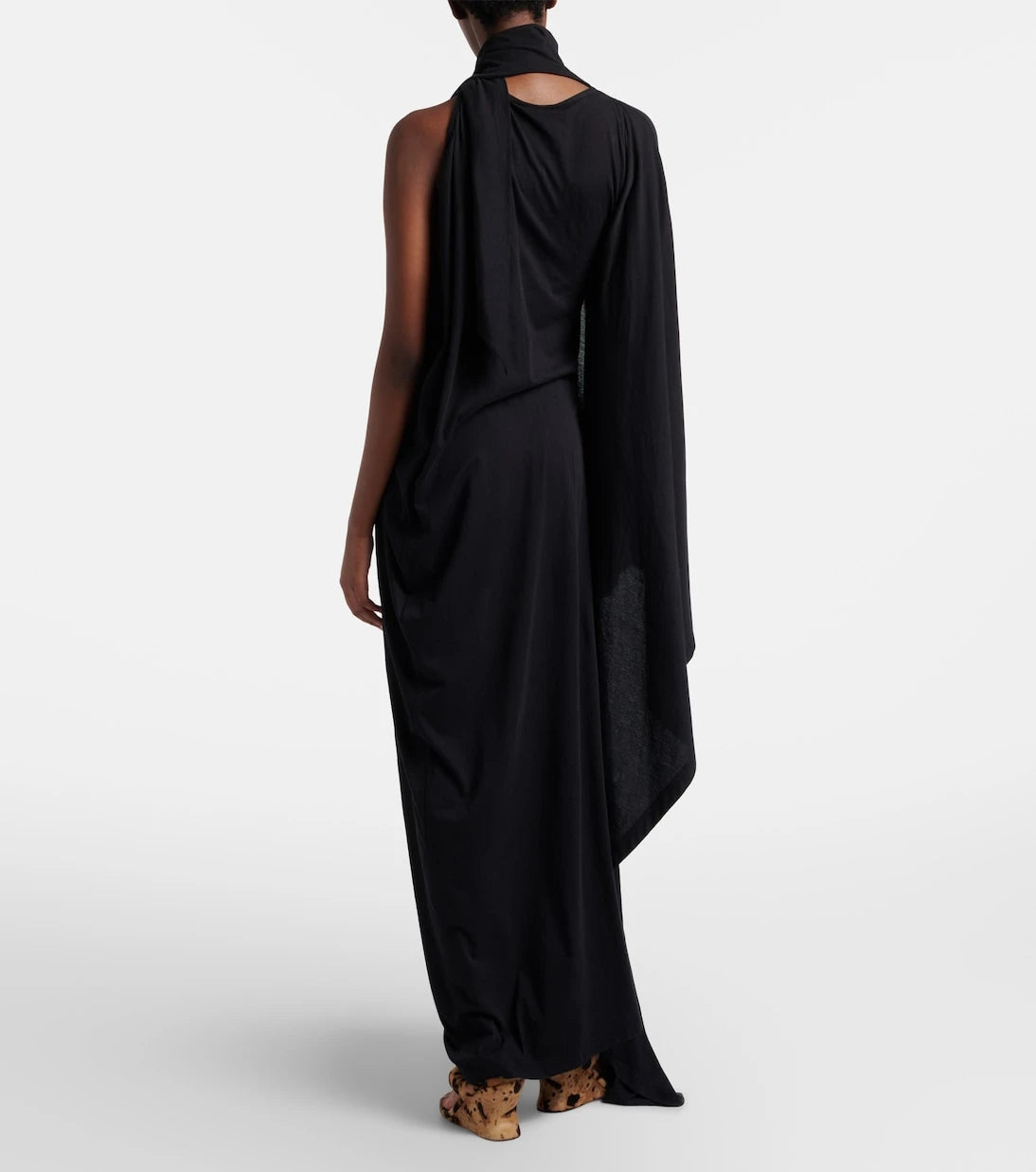 Balenciaga - Logo caped cotton jersey maxi dress