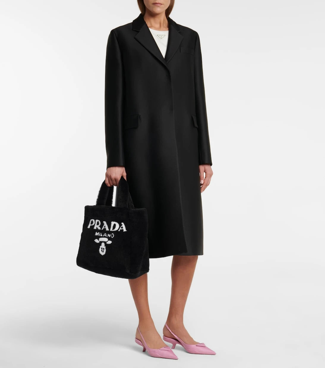 Prada - Medium shearling tote