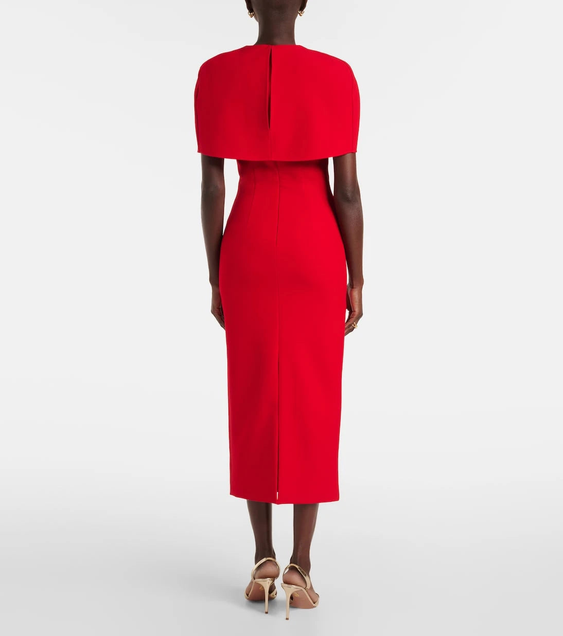 Roland Mouret - Caped crêpe midi dress