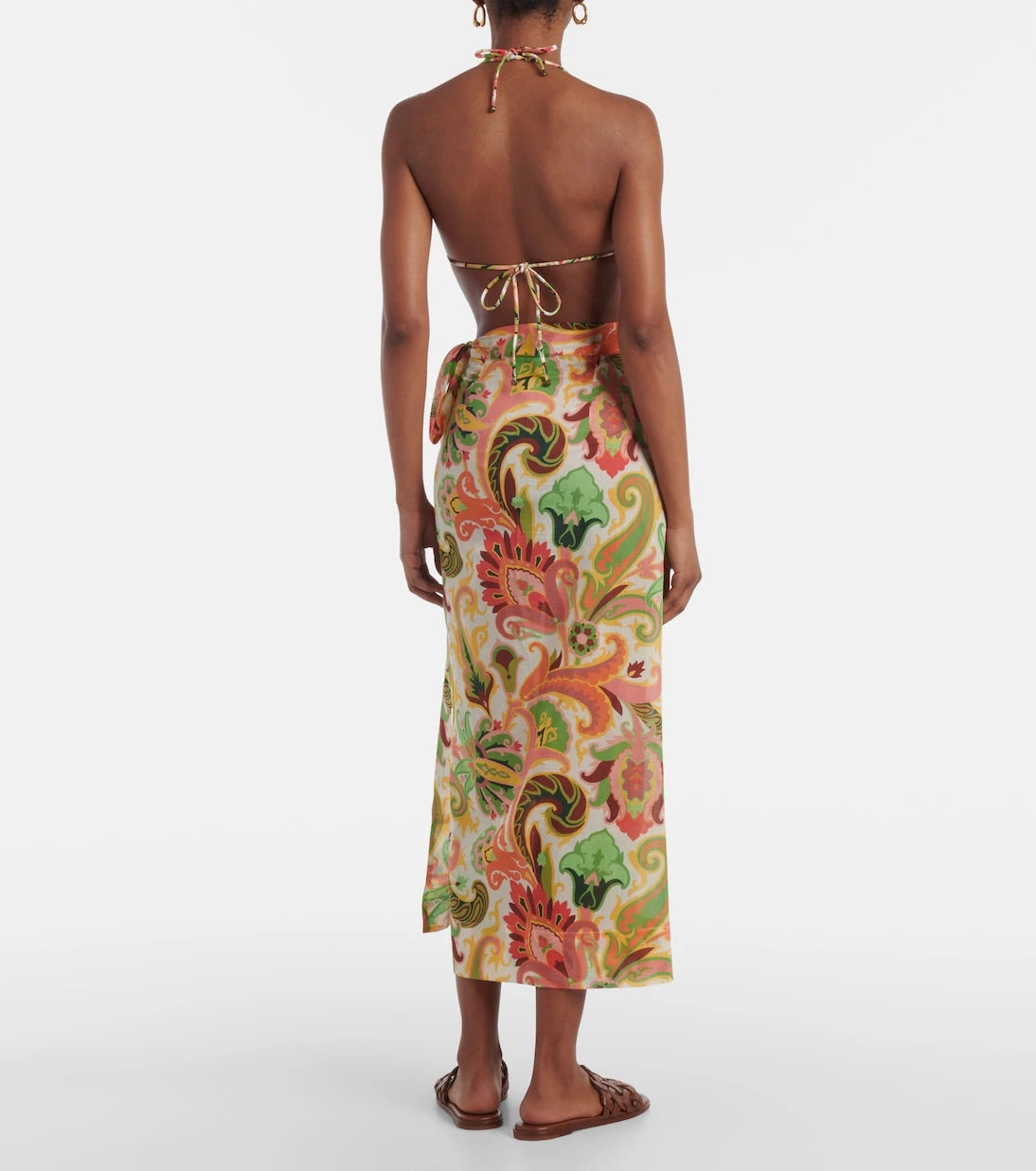 Etro - Floral cotton and silk beach cover-up