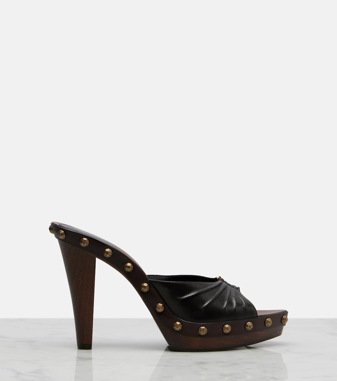 Saint Laurent - Babylone studded leather platform mules