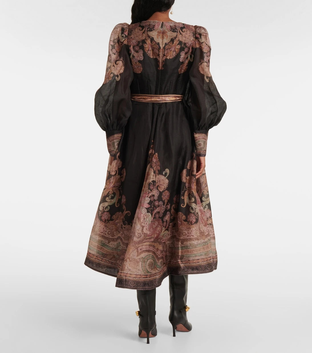 Zimmermann - Illustration linen and silk midi dress