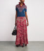 Etro Red Ruffled Maxi Skirt