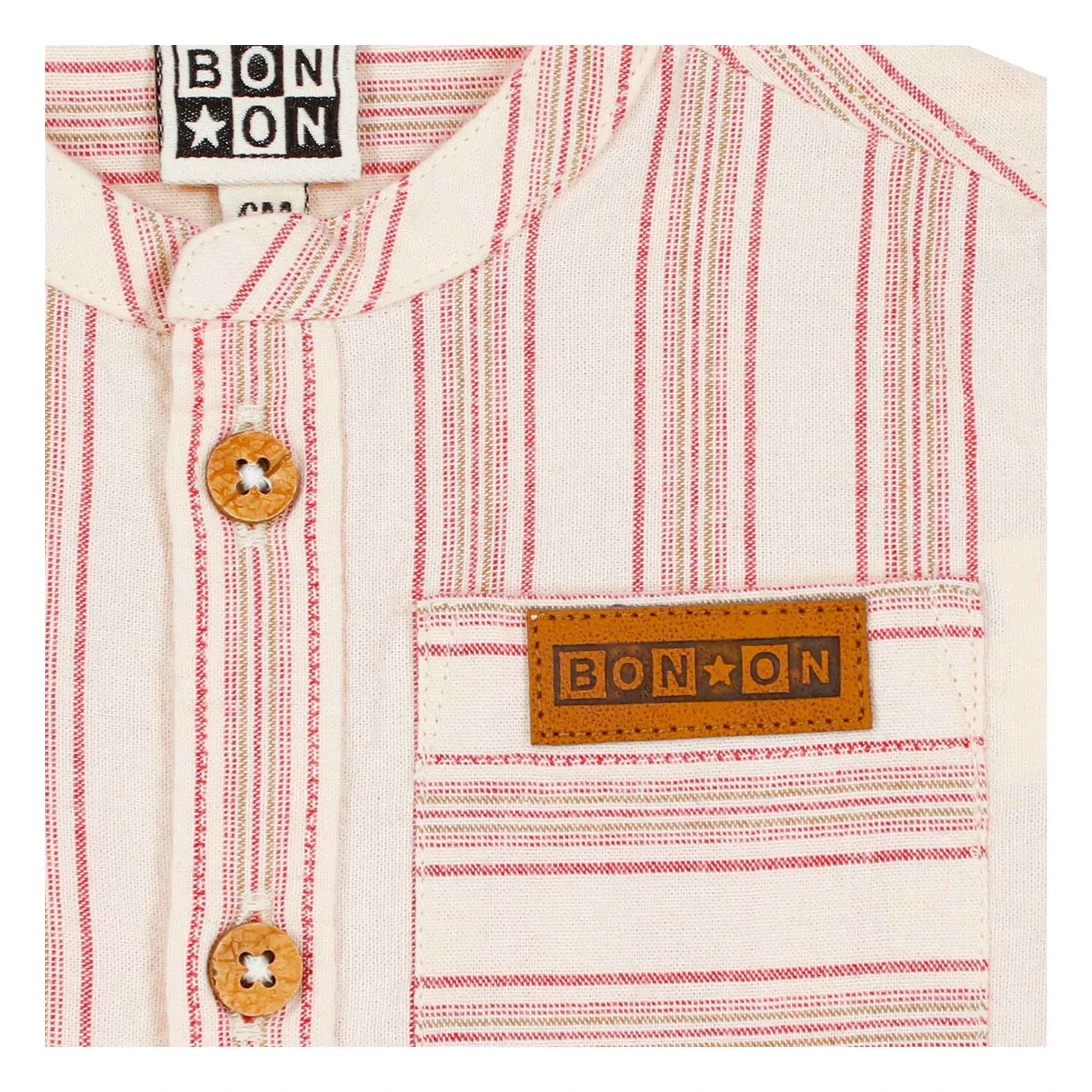 Bonton - Never Striped Baby Shirt | Cream