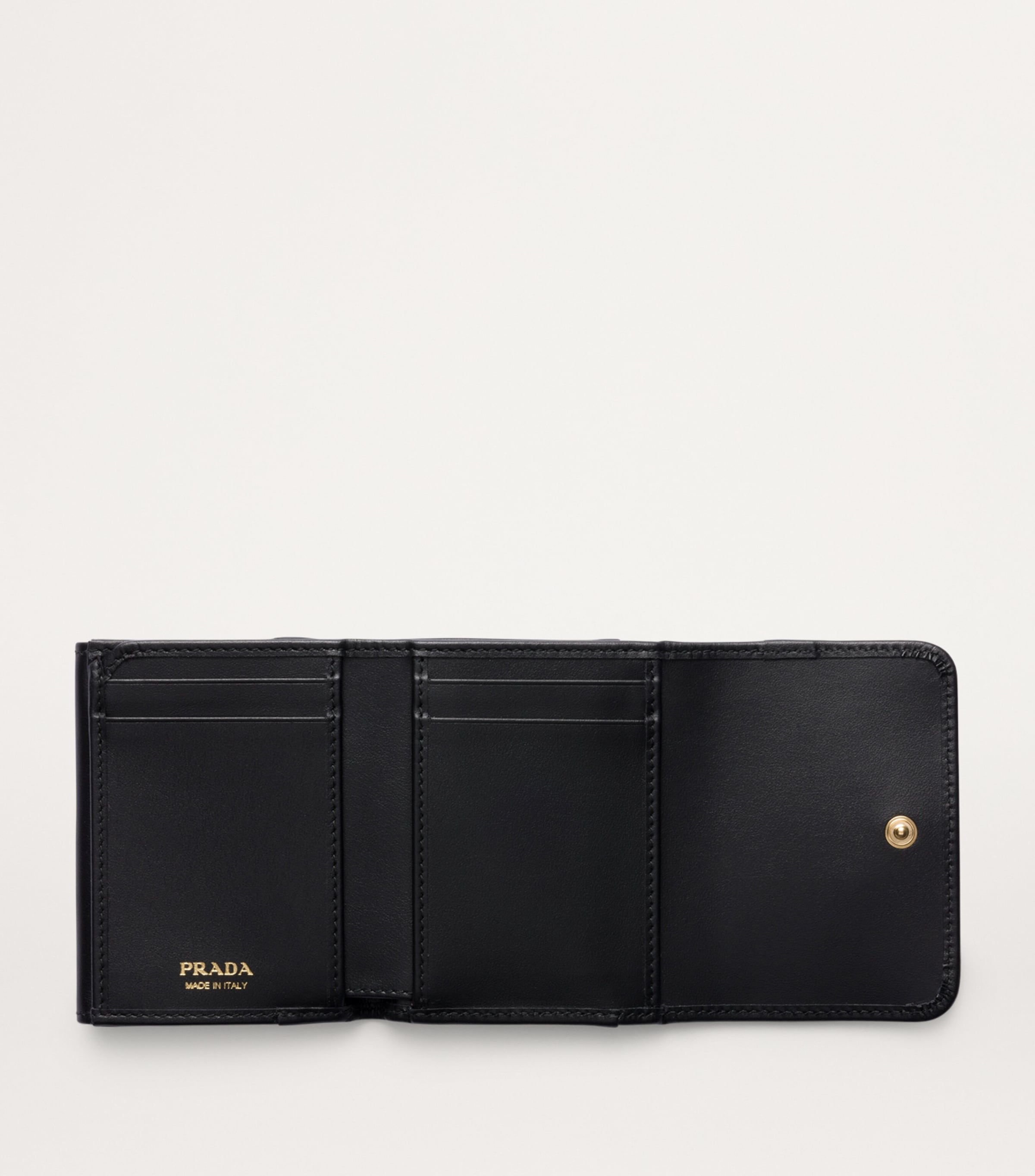 Prada Black Small Leather Triangle Wallet