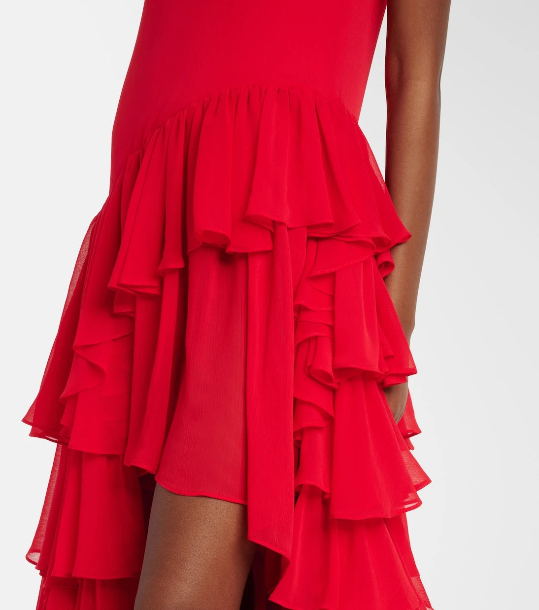 Xu Zhi - Tiered asymmetric maxi dress