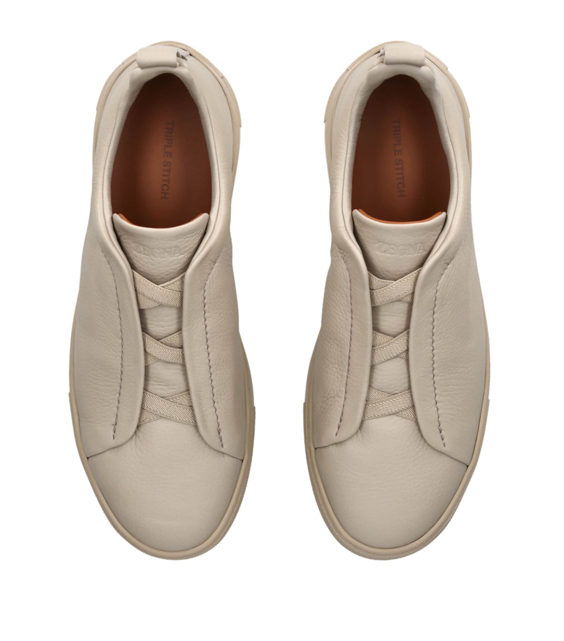 Zegna Leather Triple Stitch Sneakers