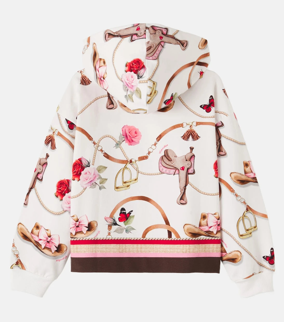 Monnalisa - Printed cotton-blend zip-up hoodie