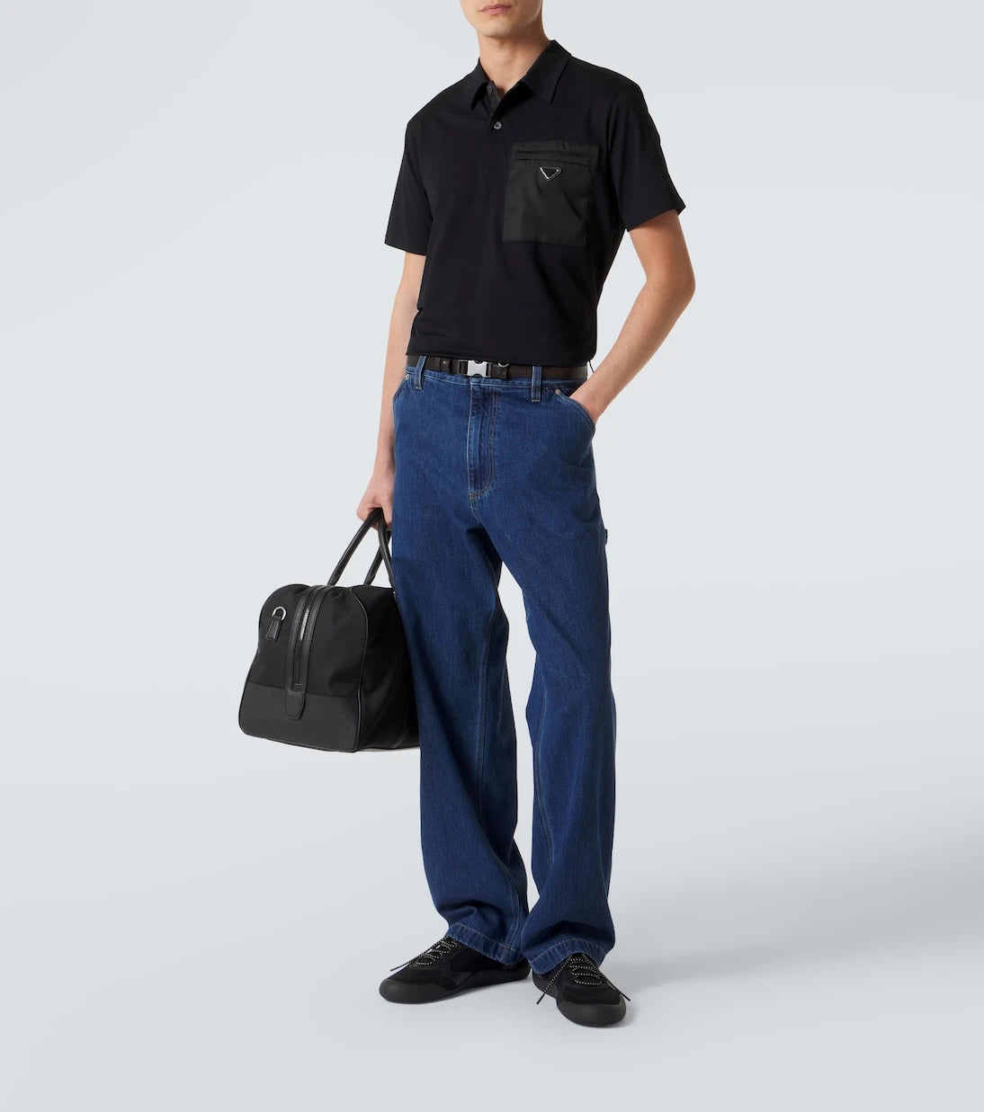 Prada - Speedrock leather-trimmed sneakers