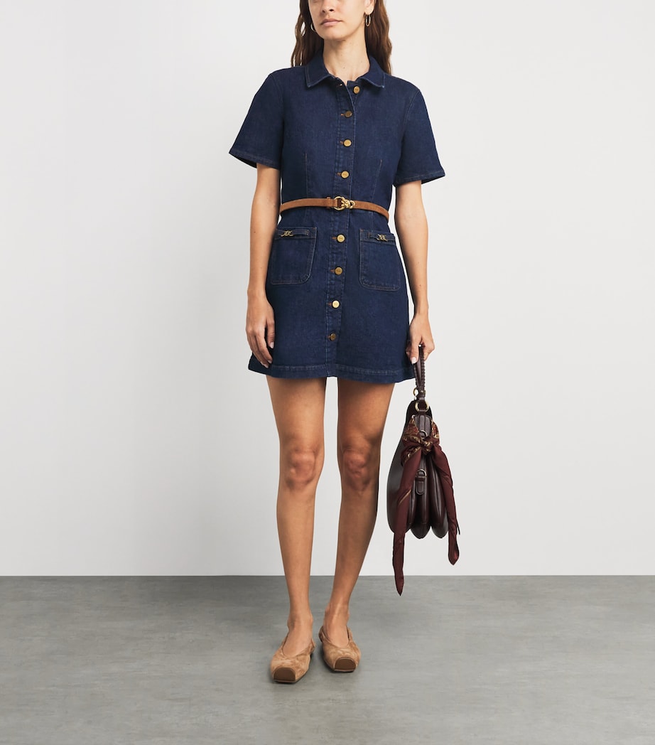 Brown Calfskin Gold-Tone Buckle Belt