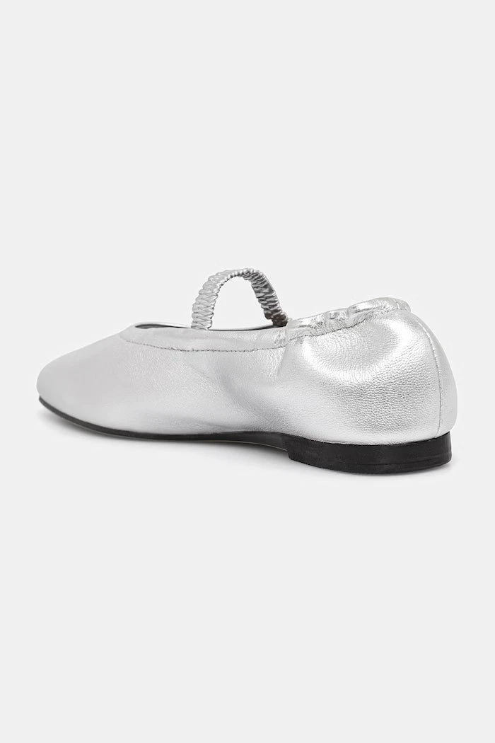 Tommy Hilfiger балеринки от кожа SILVER LTH ELLASTIC BALLERINA