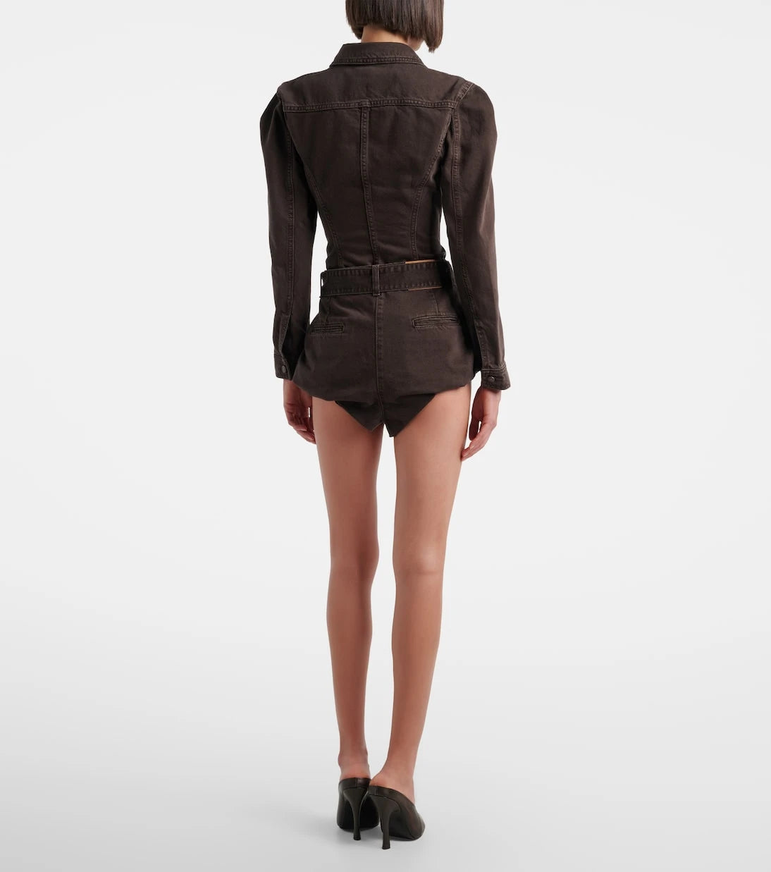 Magda Butrym - Belted cotton canvas shorts