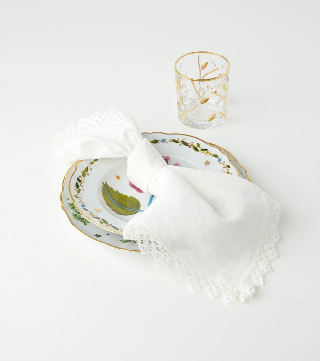 Once Milano - Set of 4 macramé linen napkins