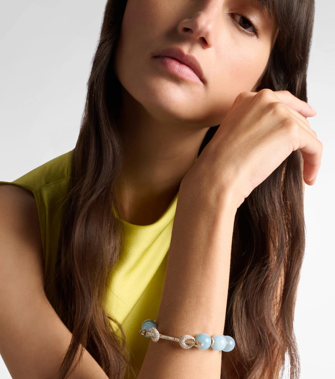 Ananya - Chakra 18kt gold beaded bracelet with gemstones