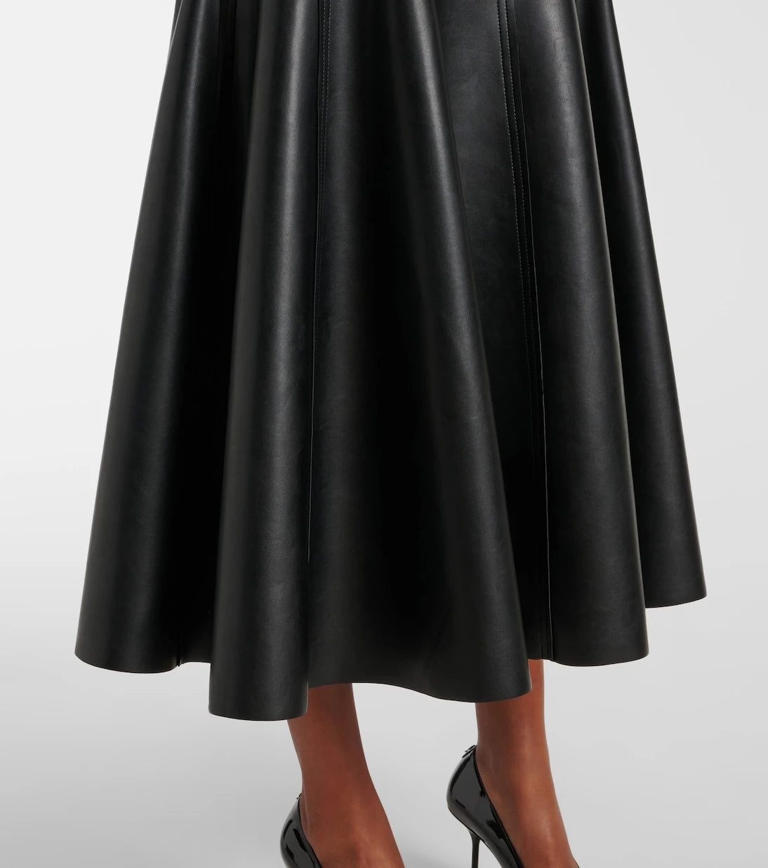 Norma Kamali - Grace faux leather midi skirt