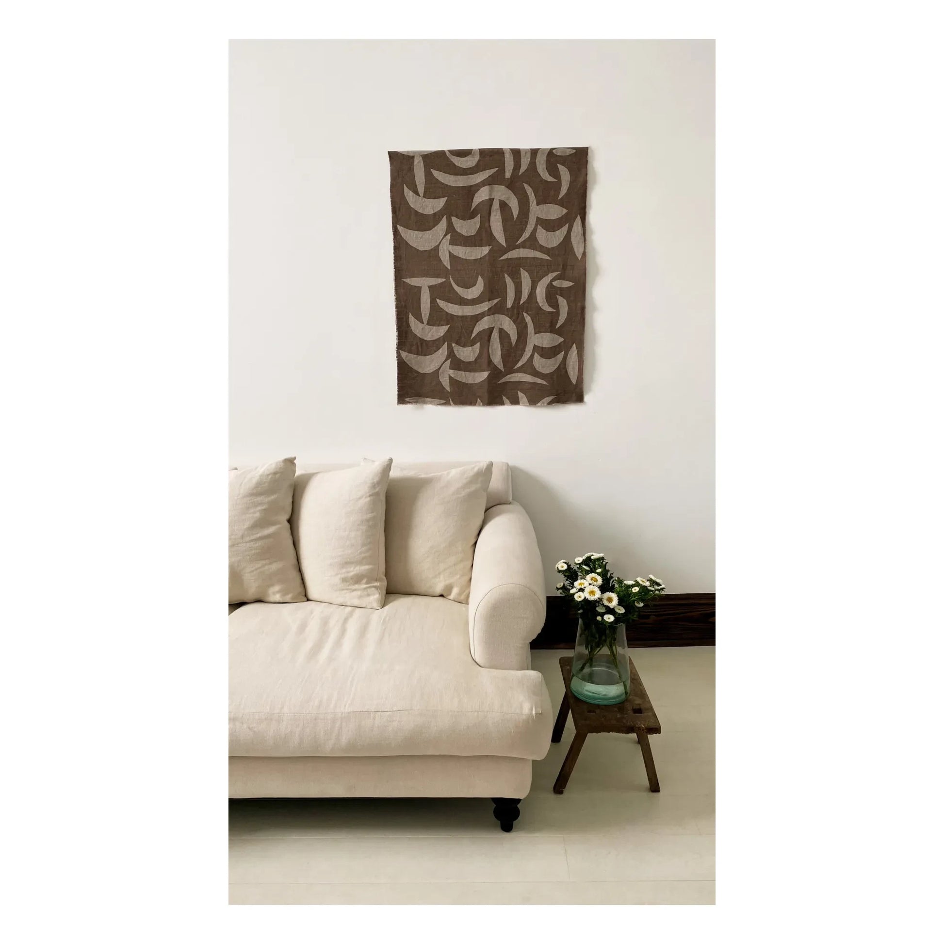 Aeand - Carob Linen Wall Hanging | Chocolate