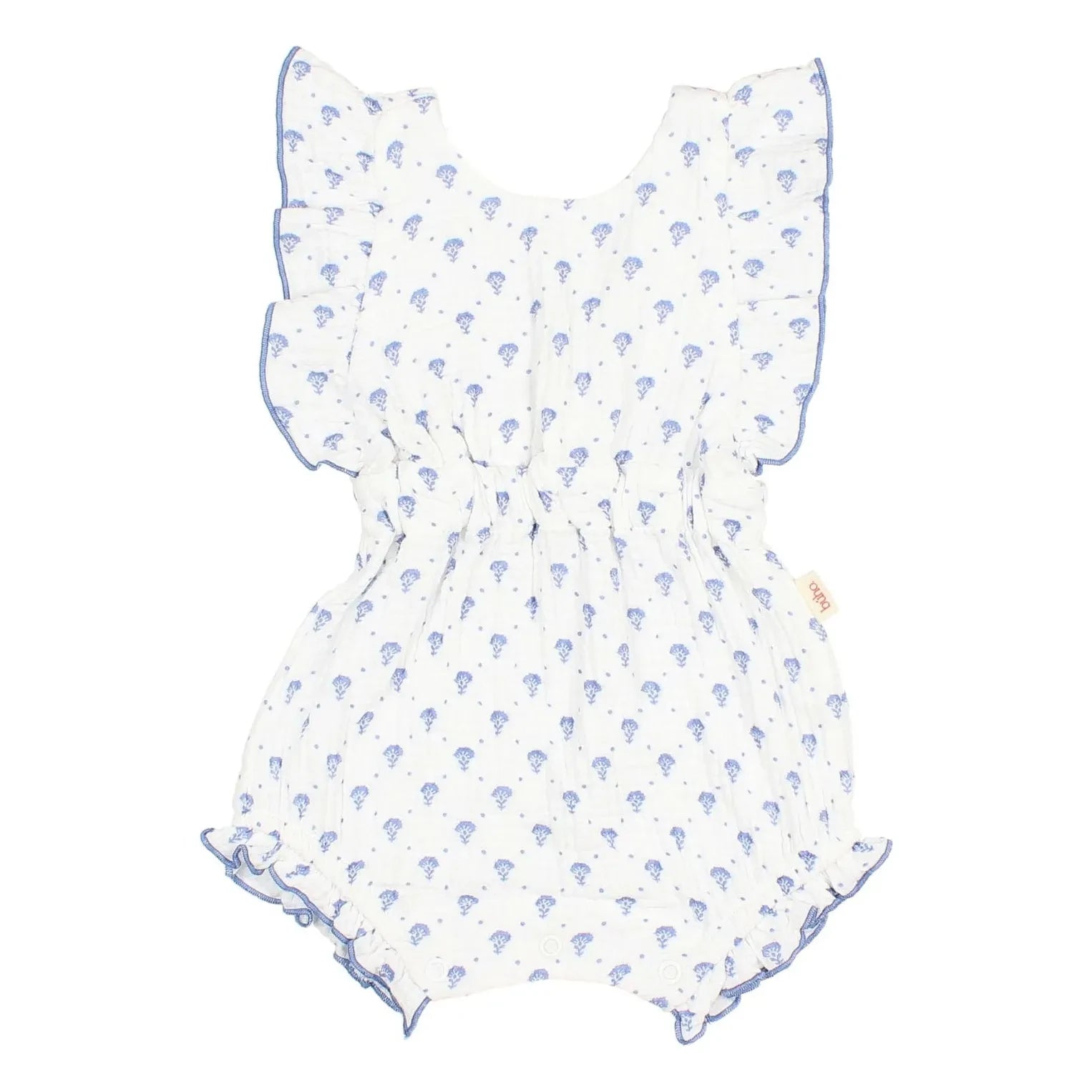 Búho - Bali Flowered Cotton Gauze Combishort | Indigo blue