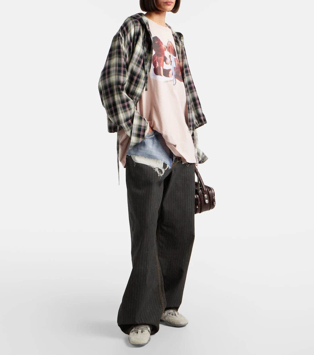 Acne Studios - جينز واسع الساقين بنقشة خطوط الطباشير 1981