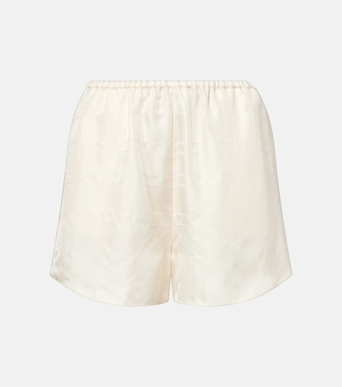 Toteme - Embroidered silk satin pajama shorts
