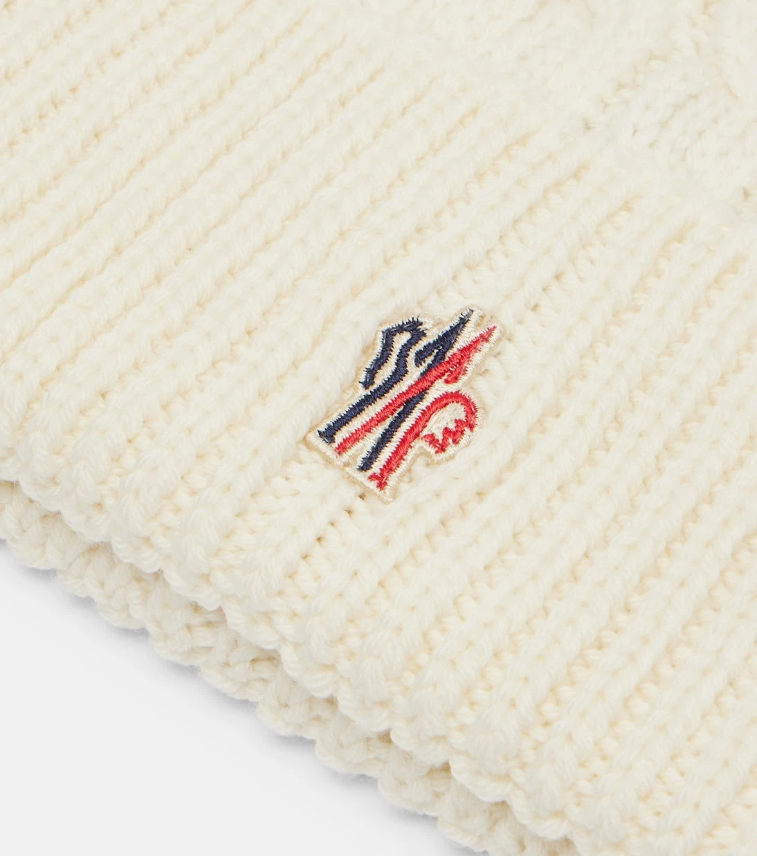 Moncler - Logo shearling-trimmed virgin wool beanie