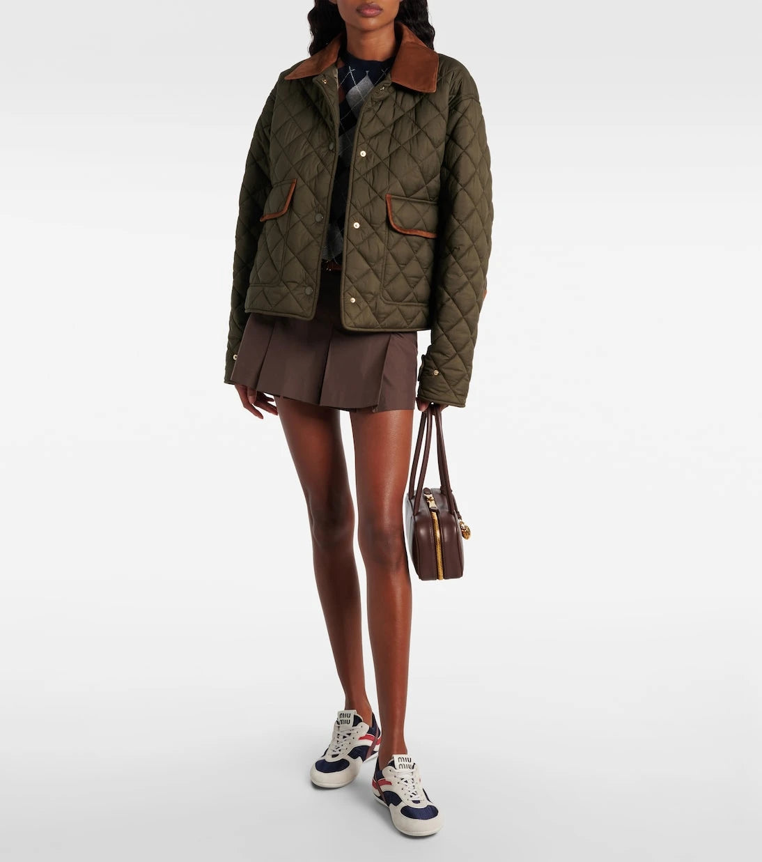 Miu Miu - Quilted leather-trimmed jacket