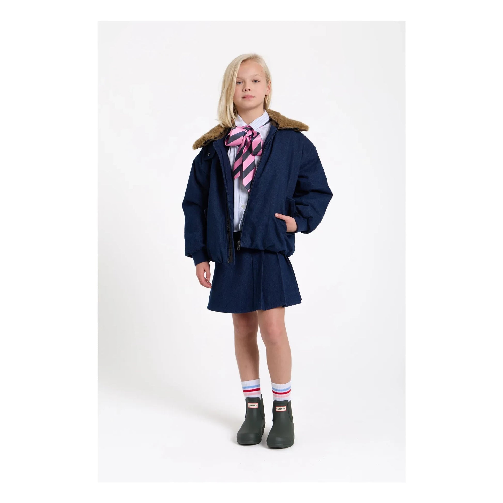 Finger in the nose - Aria Denim Aviator Jacket | Denim brut