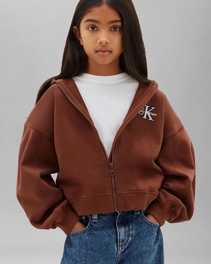 Calvin Klein Jeans çocuk pamuklu kapüşonlu sweatshirt