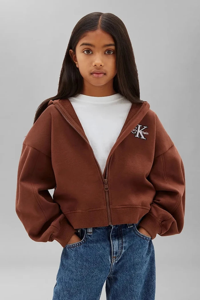 Calvin Klein Jeans çocuk pamuklu kapüşonlu sweatshirt