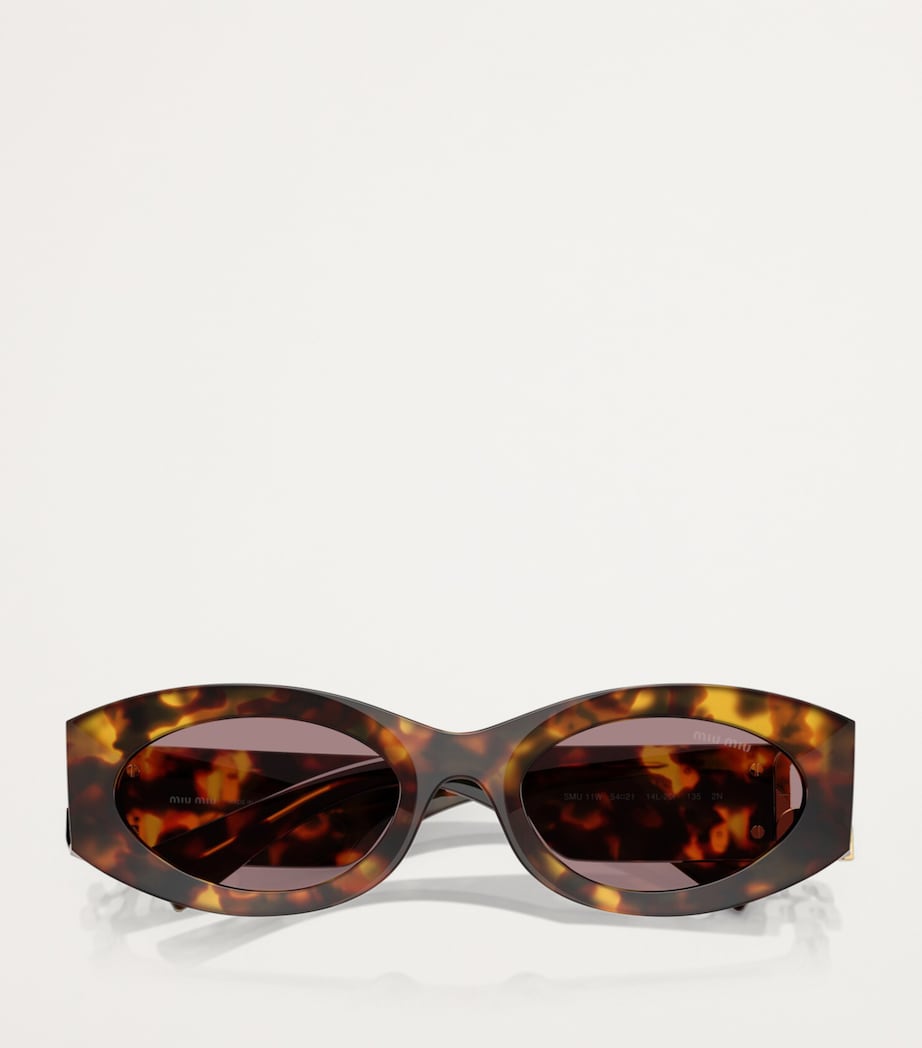Miu Miu Brown Acetate Oval MU11WS Sunglasses