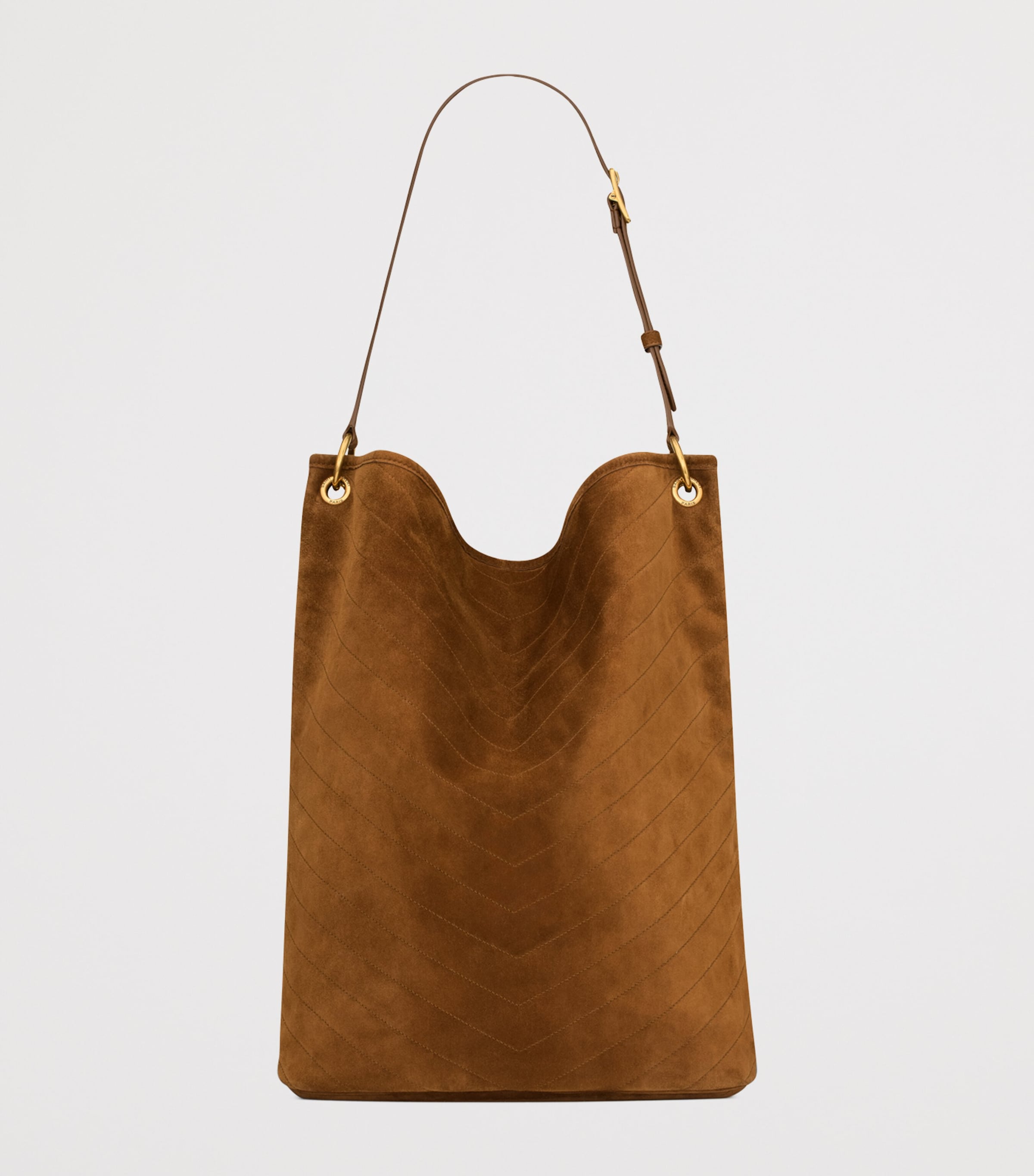 Beige Suede Niki Bucket Bag