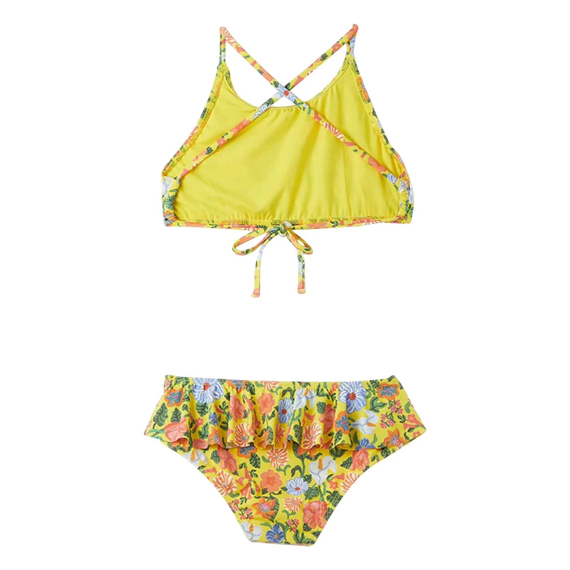 Fabula - 2 Piece Swimsuit Flounced Flowers | Yellow