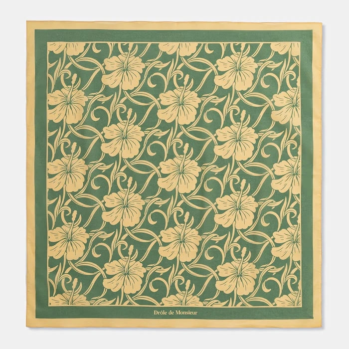 Drôle de Monsieur шал мъжки от памук Monogramme Hibiscus