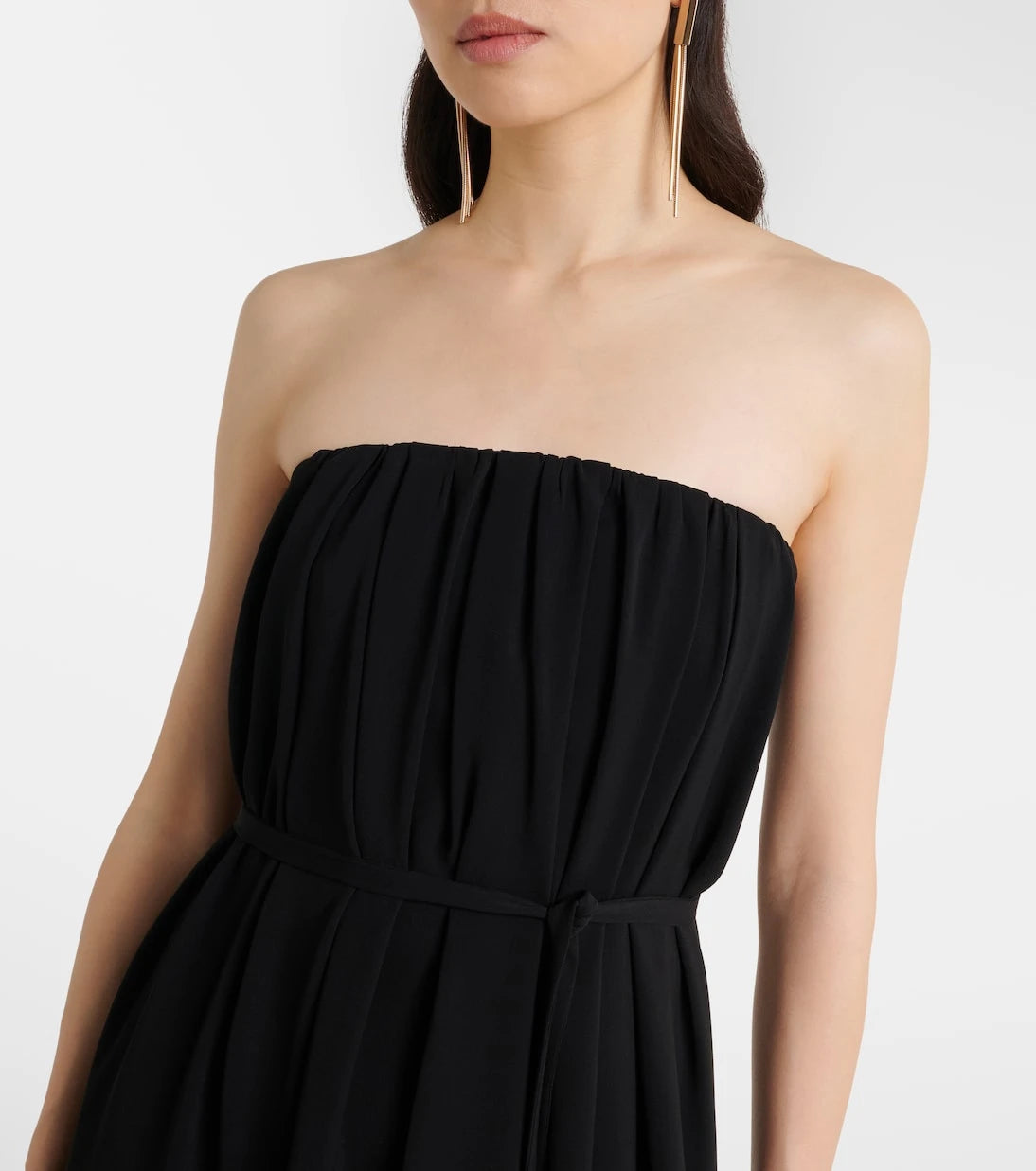 Max Mara - Elegante Sax crêpe strapless gown