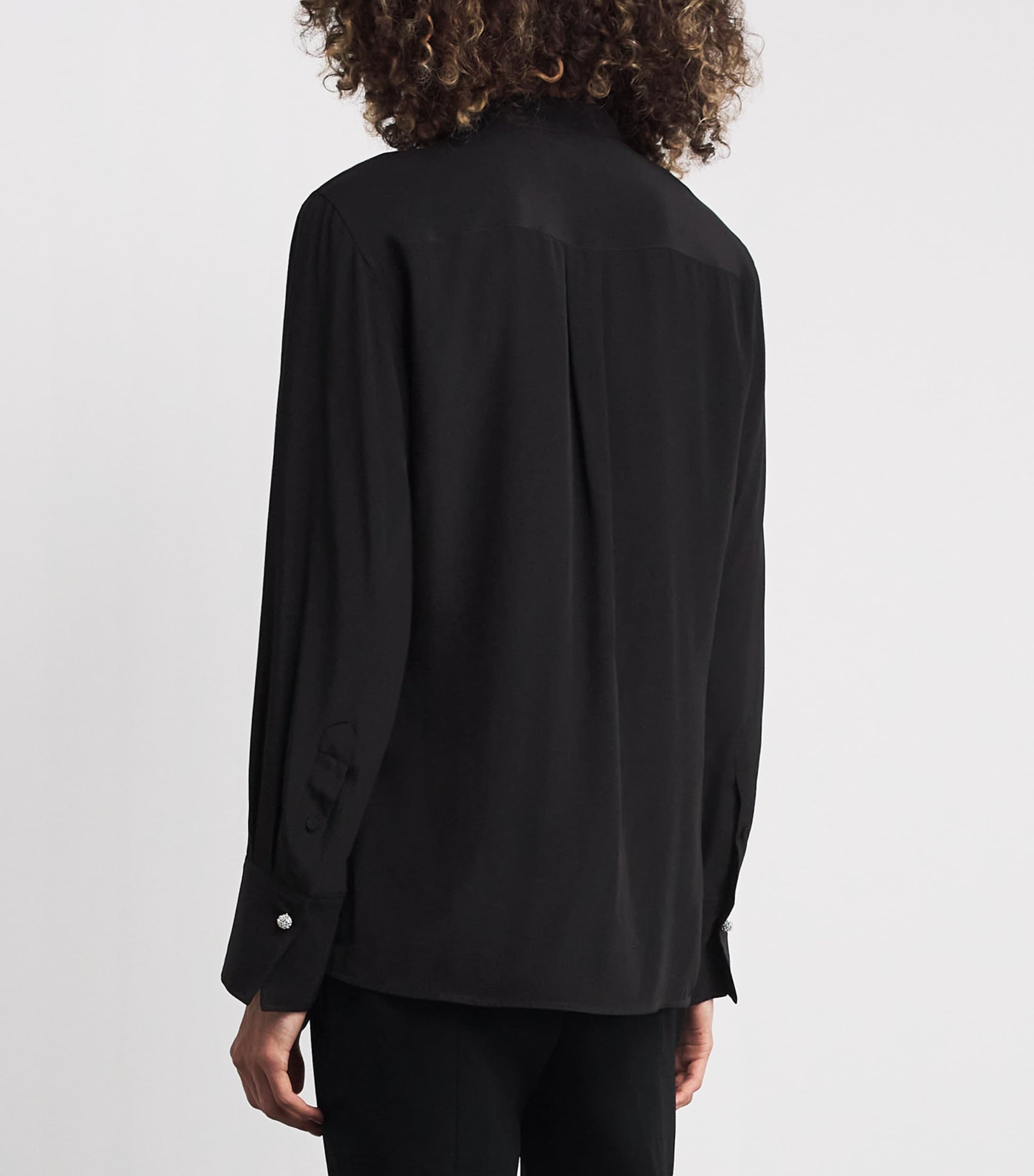 Victoria Beckham Black Bib-Detail Blouse