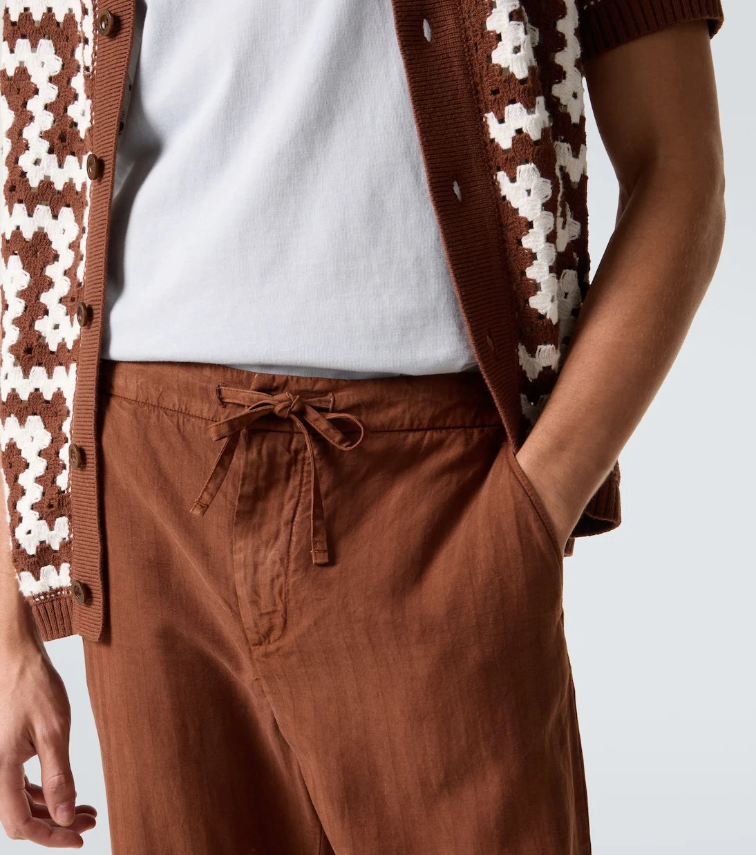 Frescobol Carioca - Mendes herringbone straight pants