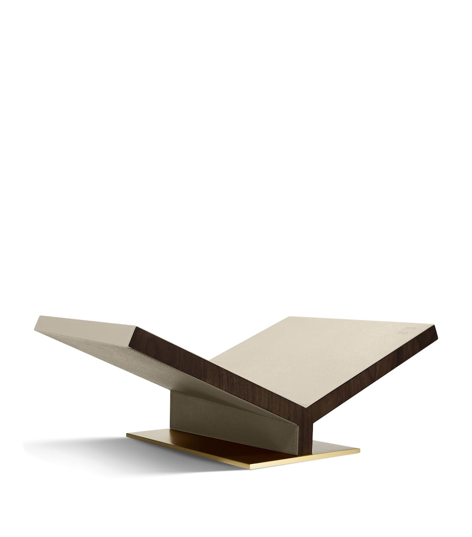 Walnut-Leather Classic Collector Bookstand
