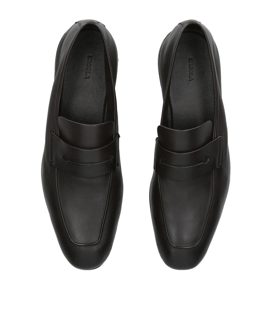 Zegna Leather-Cashmere L'Asola SECONDSKIN Loafers