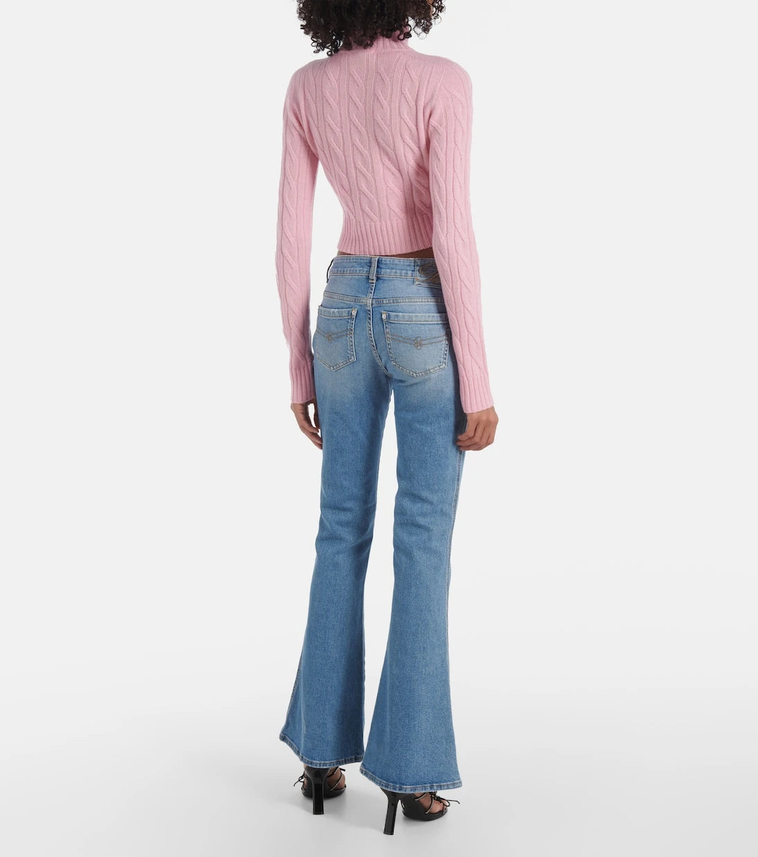 Blumarine - Logo cropped wool and cashmere sweater