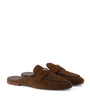 Brown Suede Triangle Mules