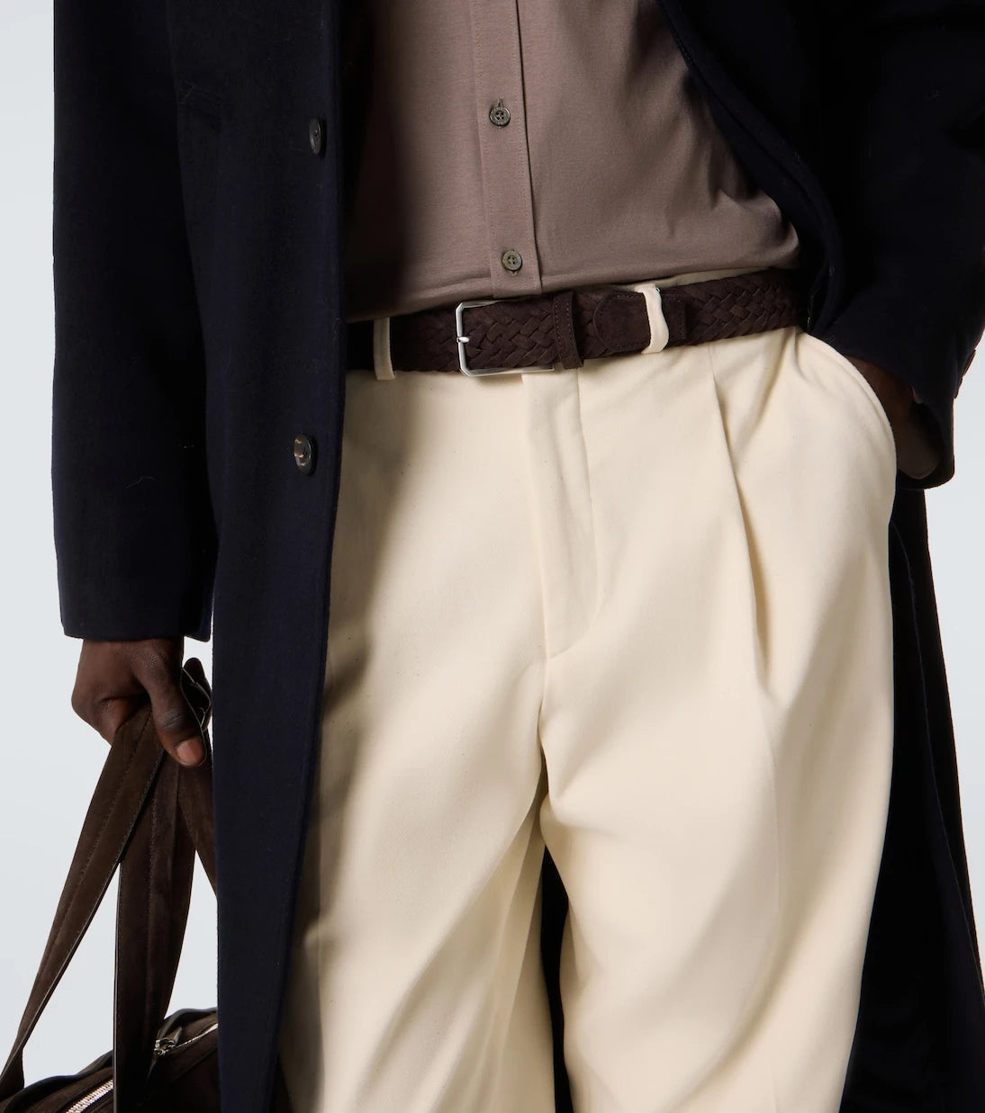 Canali - Braided suede belt