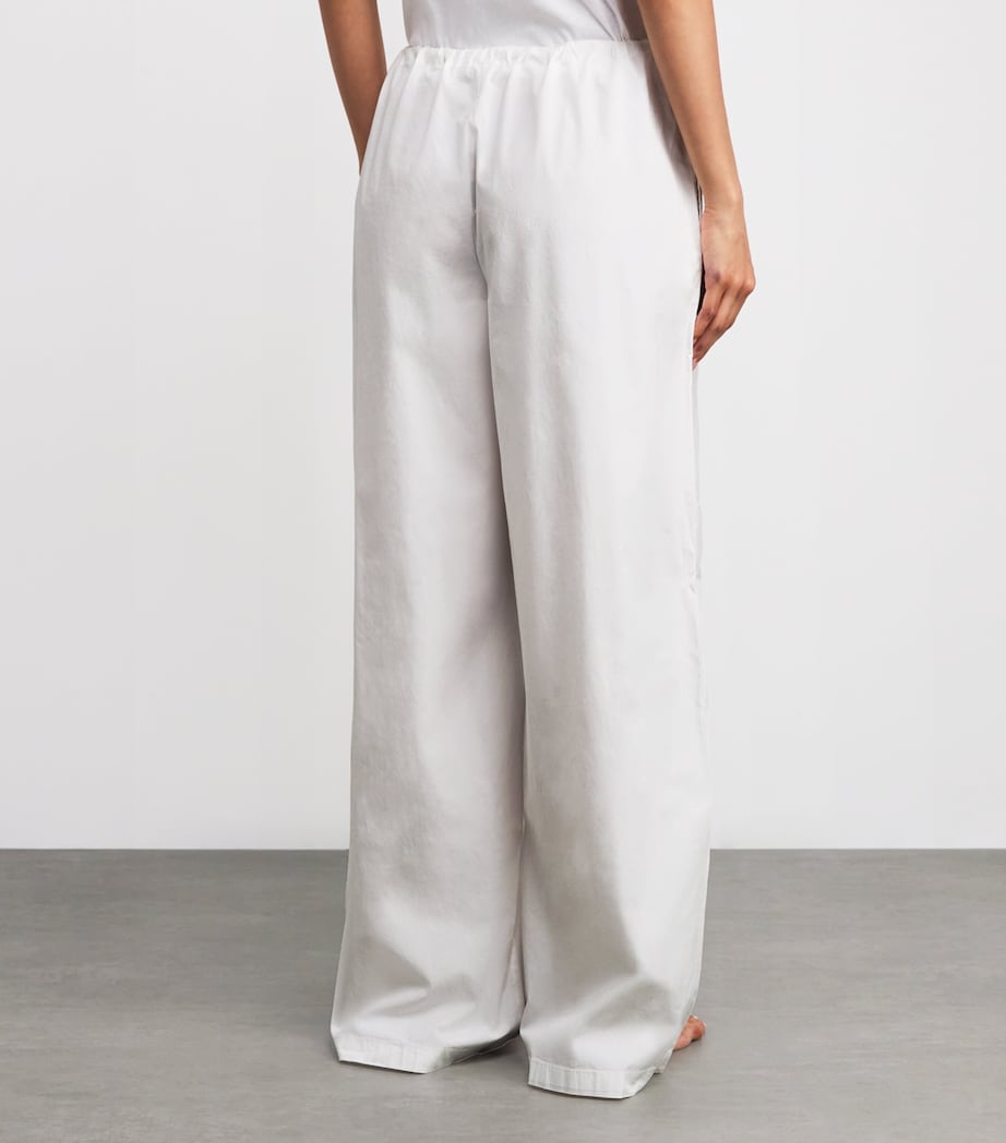 Cotton Poplin Wide-Leg Trousers