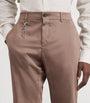 Cotton-Silk-Blend Straight Chinos