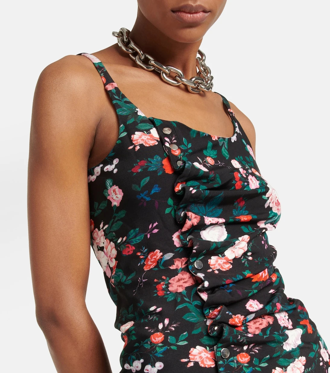 Rabanne - Ruched floral top