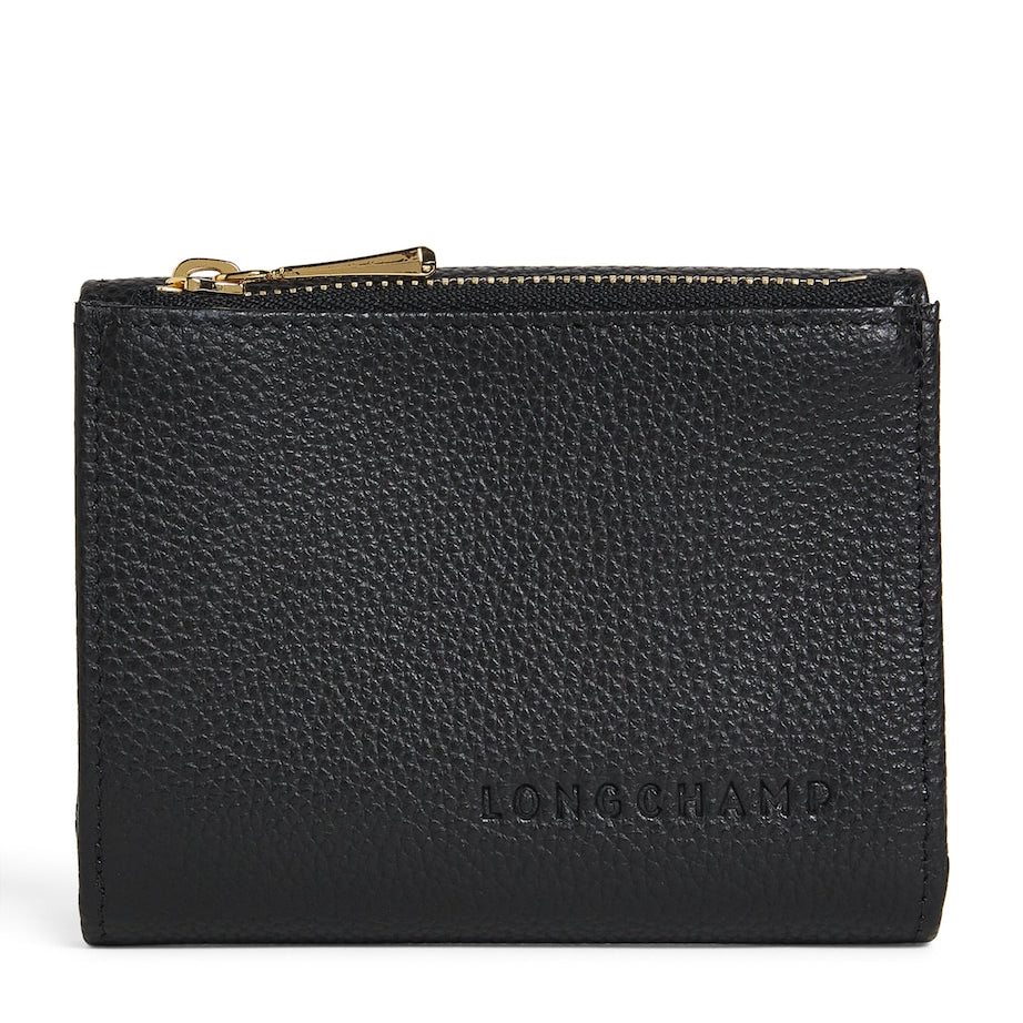 Black Leather Le Foulonné Compact Wallet