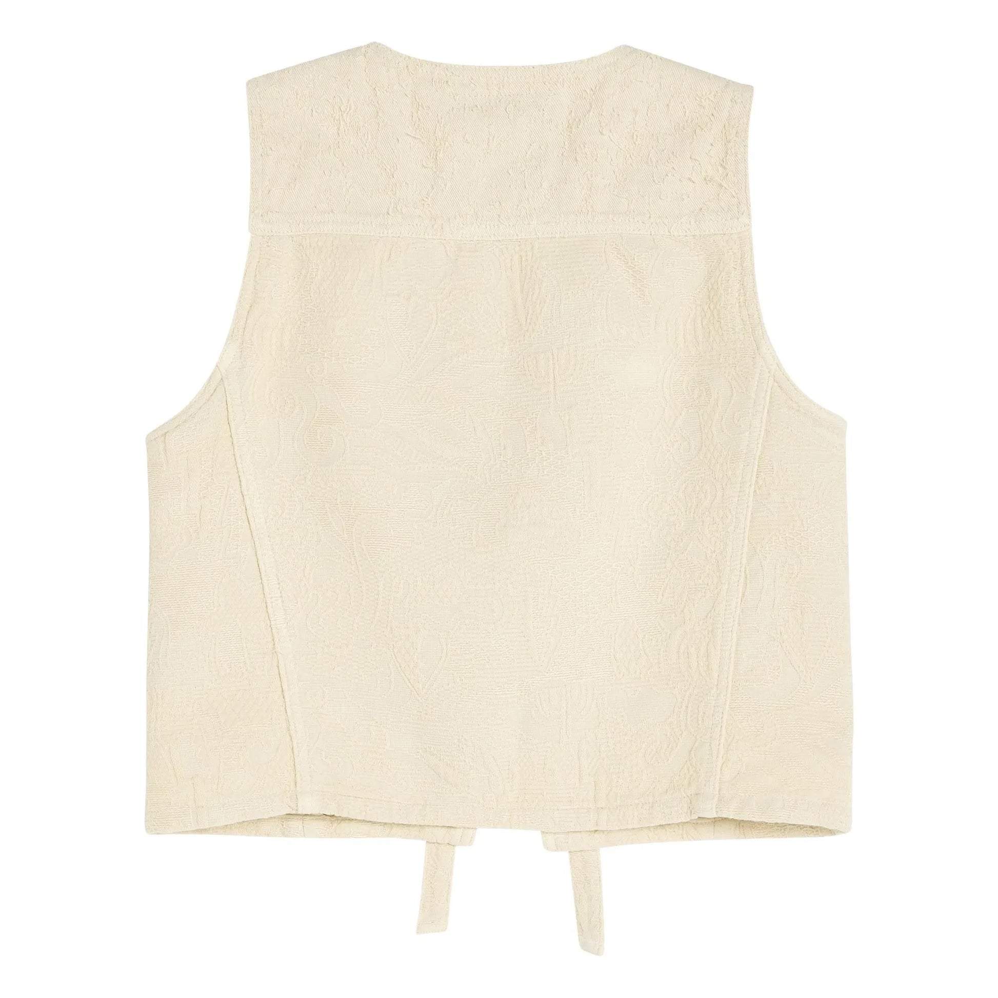 OAS - Lia Embroidered Sleeveless Vest | Ecru