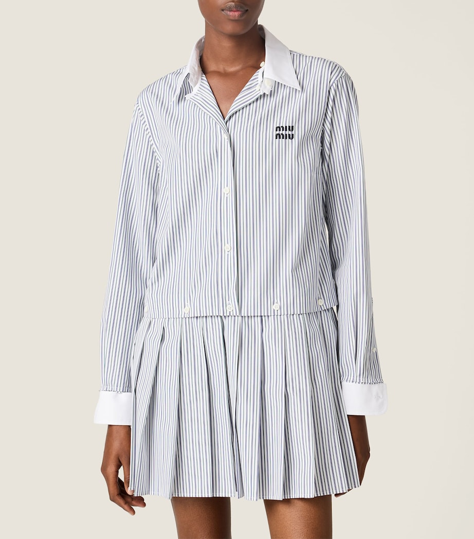 Cotton Poplin Stripe Mini Dress