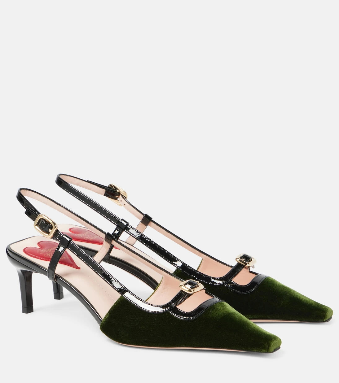 Roger Vivier - حذاء "فيف كانار" مفتوح من الخلف ومزيّن بالجلد بكعب بطة