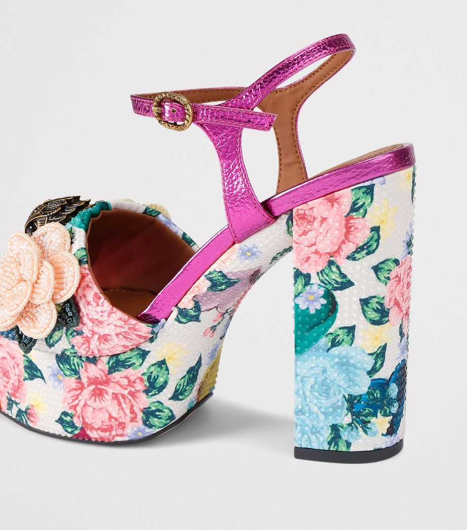 Embellished Floral Kensington Platform Sandals