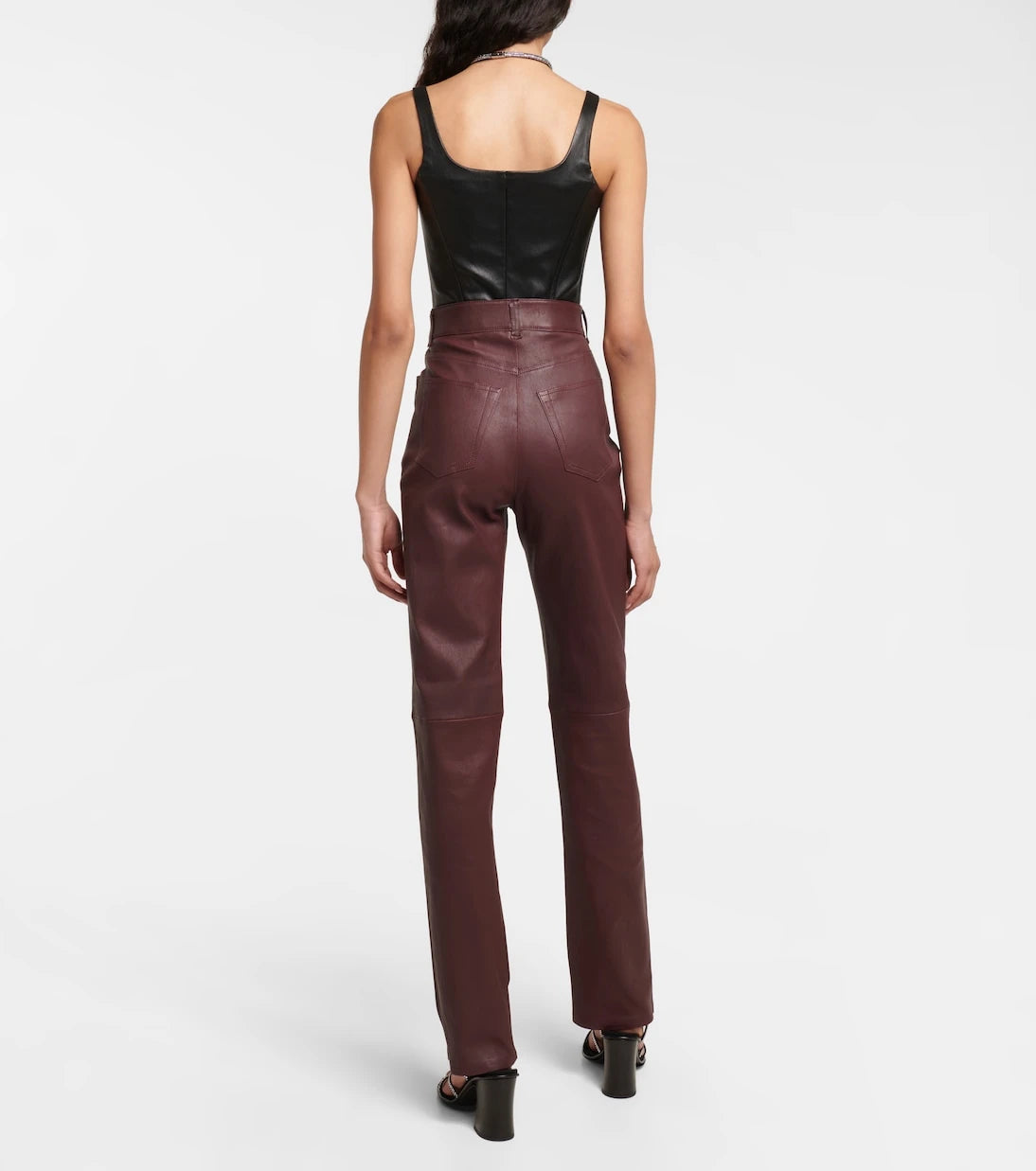 Stouls - Terry high-rise straight leather pants