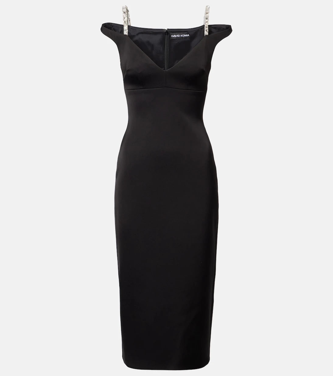David Koma - Crystal-embellished satin midi dress